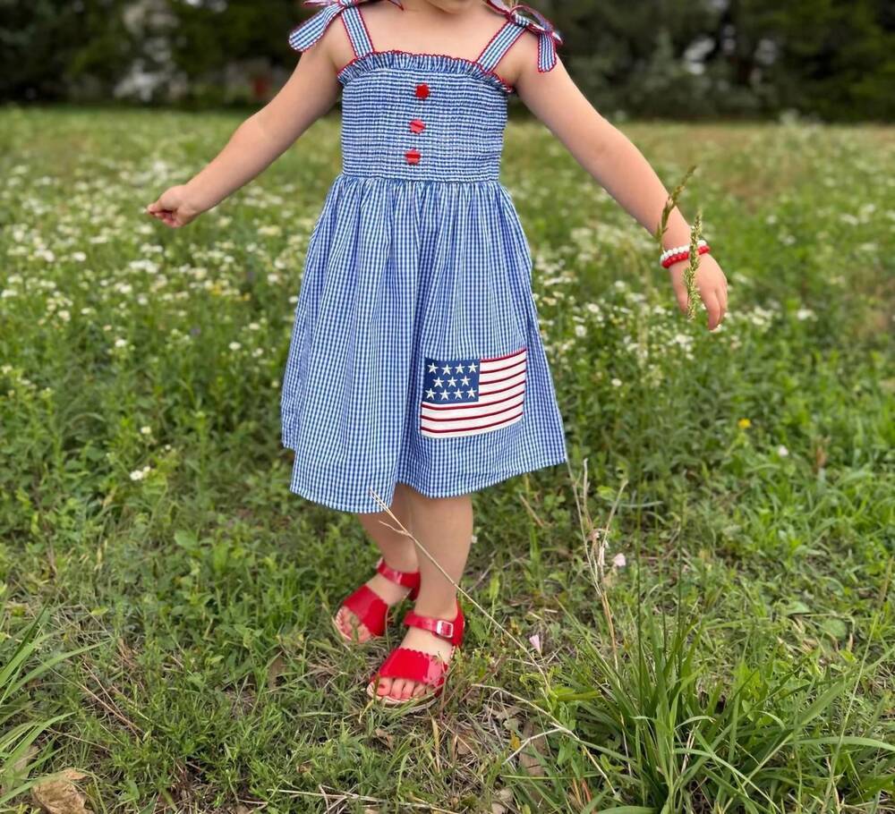 NEW MILA & ROSE girls 4th of july twirl dress in blue